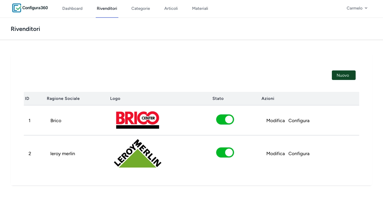 Configuratore 360 risultati e calcoli automatici