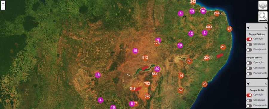 Vista mappa con cluster